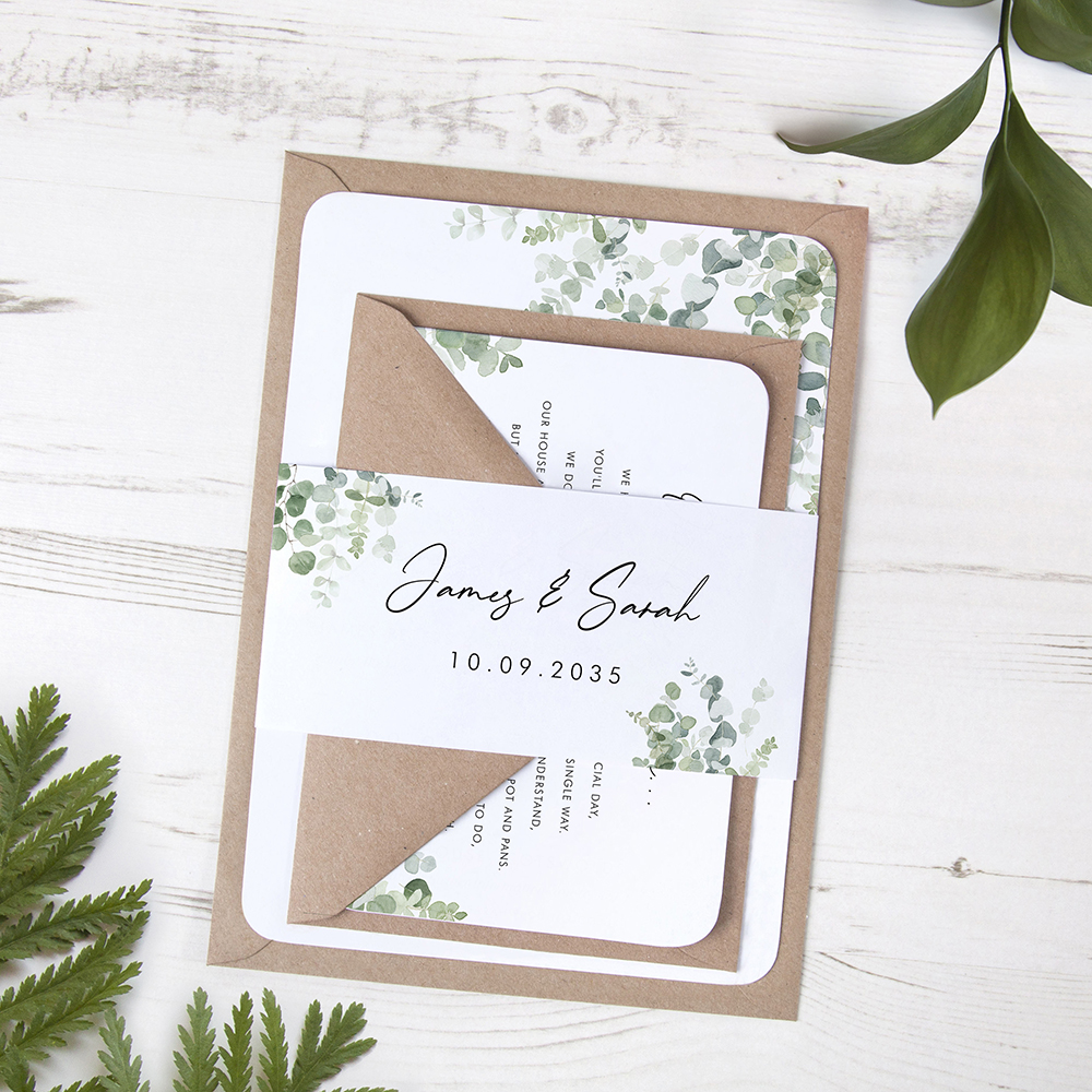'Classic Eucalyptus' Sleeve Invite