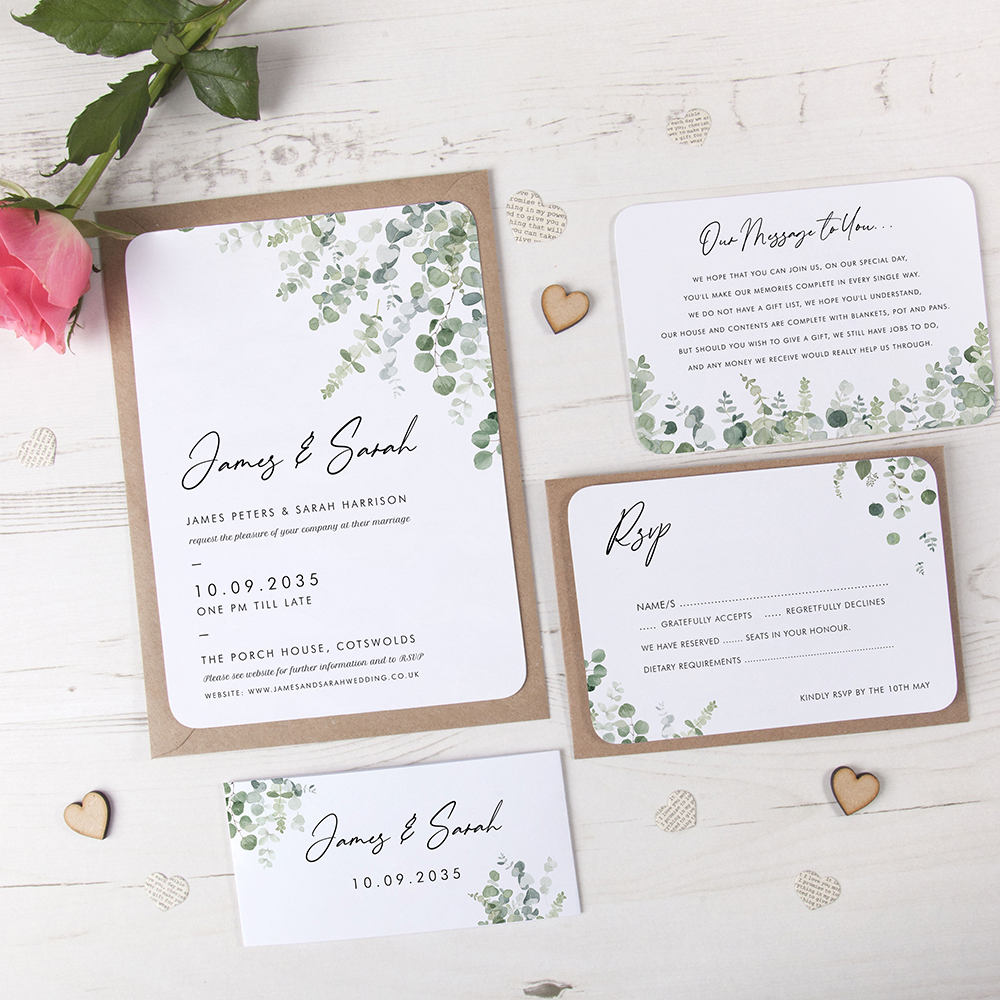 'Classic Eucalyptus' Sleeve Invite