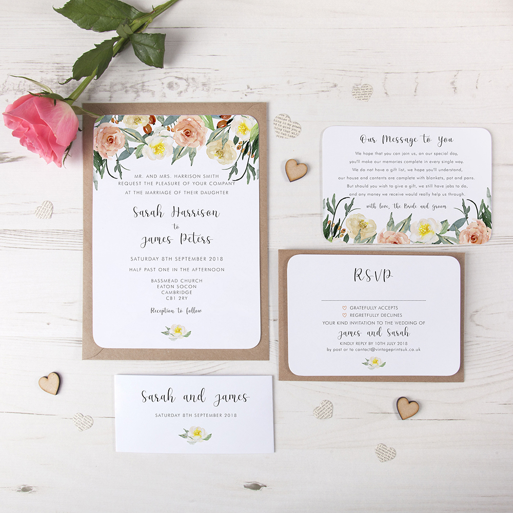 'Dahlia Rose' Sleeve Invite