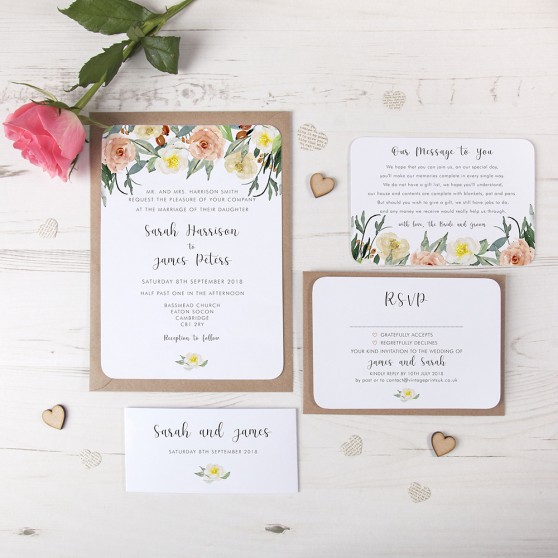 'Dahlia Rose' Sleeve Invite Sample