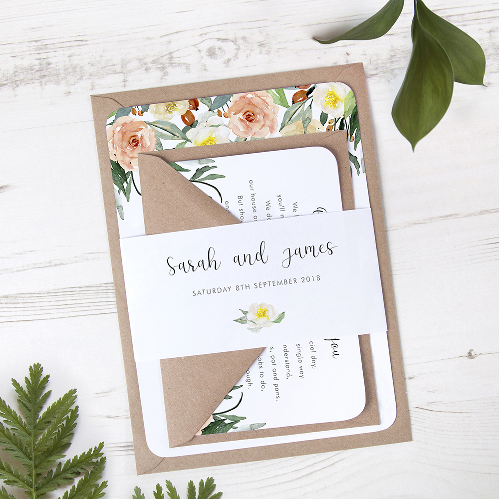 'Dahlia Rose' Sleeve Invite