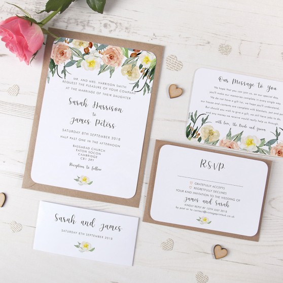 'Dahlia Rose' Sleeve Invite