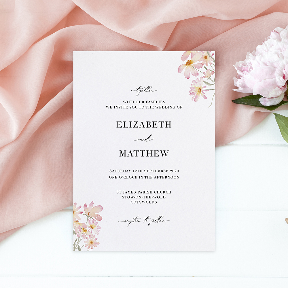 'Daisy Pink' Sleeve Invite Sample