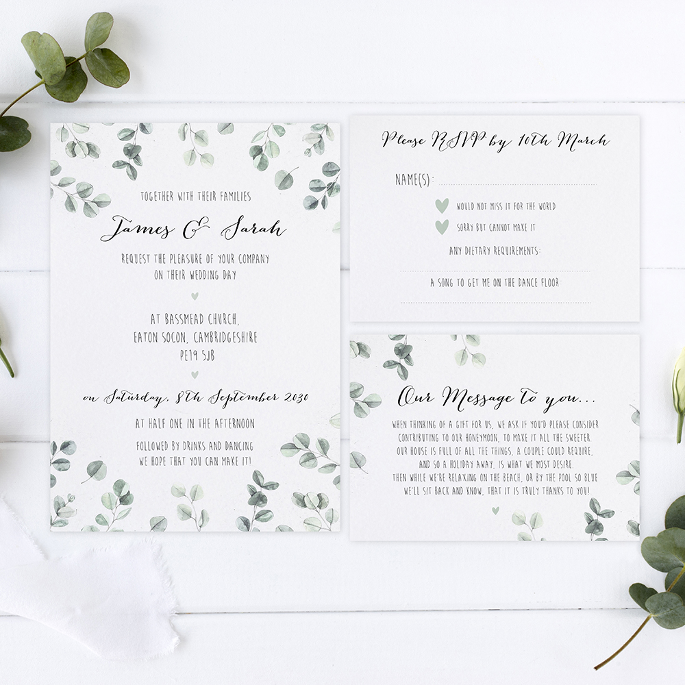 'Eucalyptus' Sleeve Invite