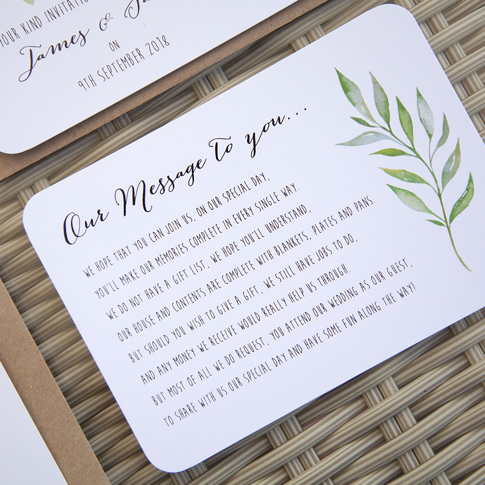 'Green Leaf' Sleeve Invite