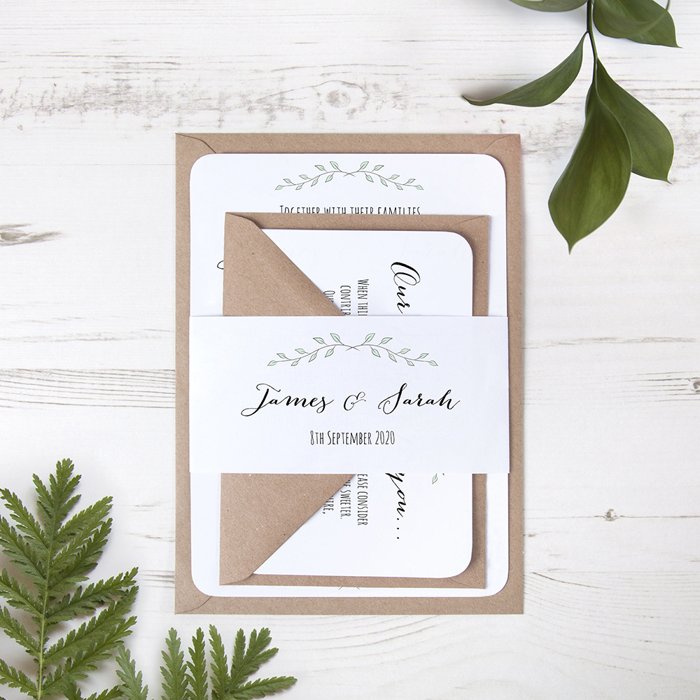 'Green Plant' Sleeve Invite Sample