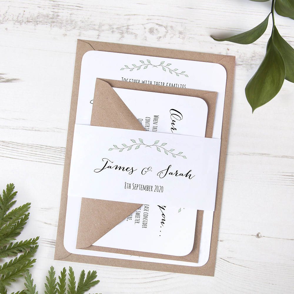 'Green Plant' Sleeve Invite Sample