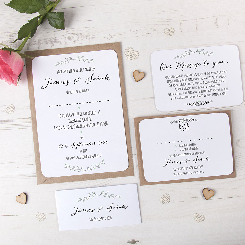 'Green Plant' Sleeve Invite Sample