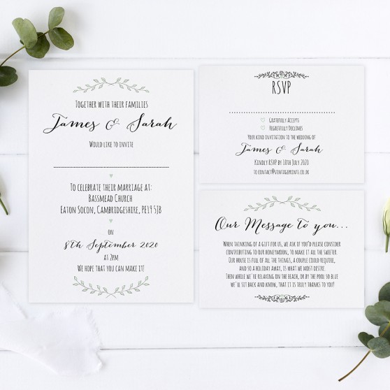 'Green Plant' Sleeve Invite