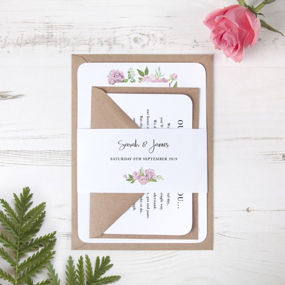 'Hydrangea' Sleeve Invite Sample