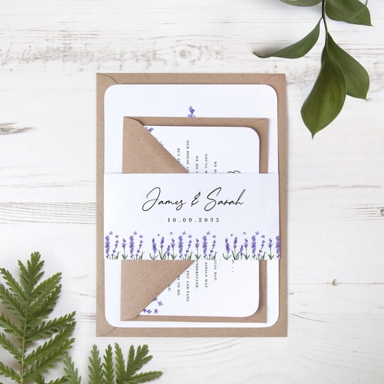 'Lavender' Sleeve Invite Sample