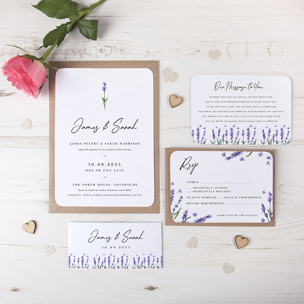 'Lavender' Sleeve Invite