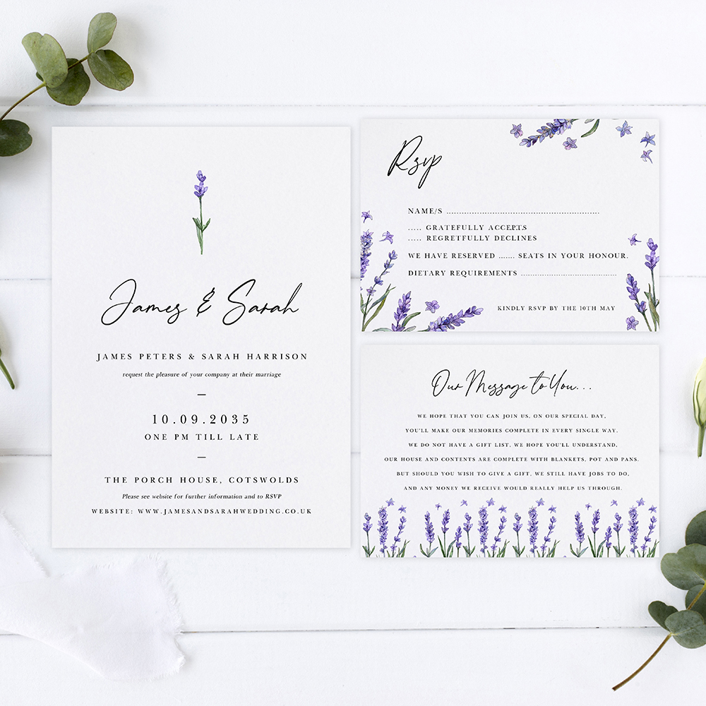 'Lavender' Sleeve Invite