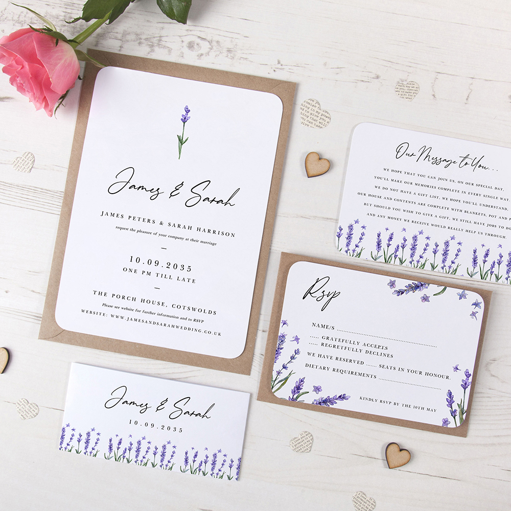 'Lavender' Sleeve Invite