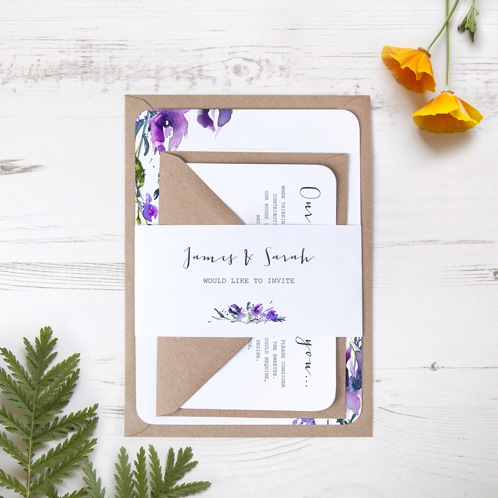 'Midnight Iris' Sleeve Invite