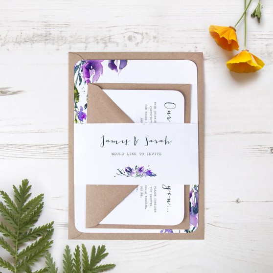 'Midnight Iris' Sleeve Invite Sample