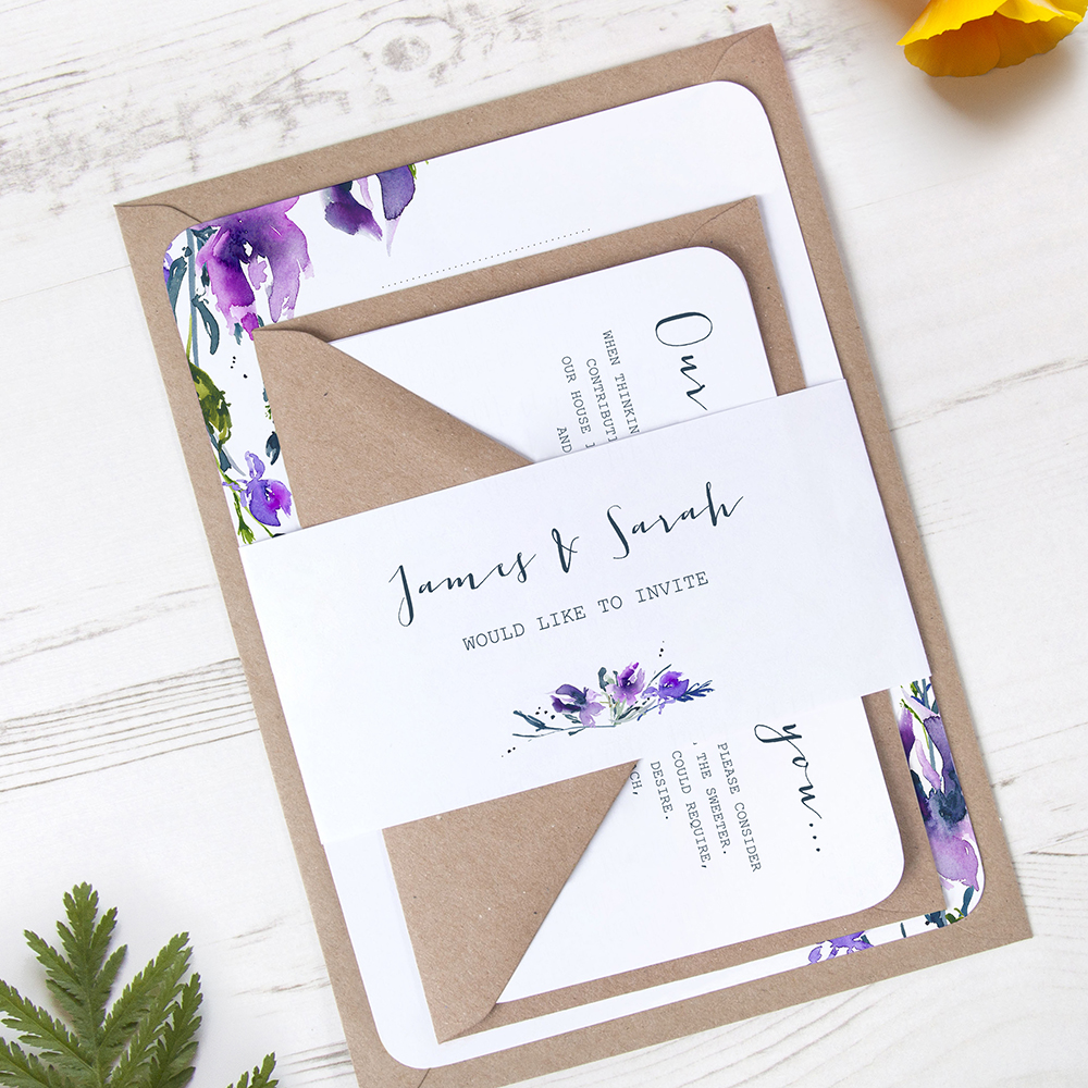 'Midnight Iris' Sleeve Invite