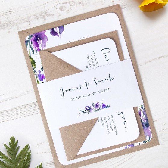 'Midnight Iris' Sleeve Invite