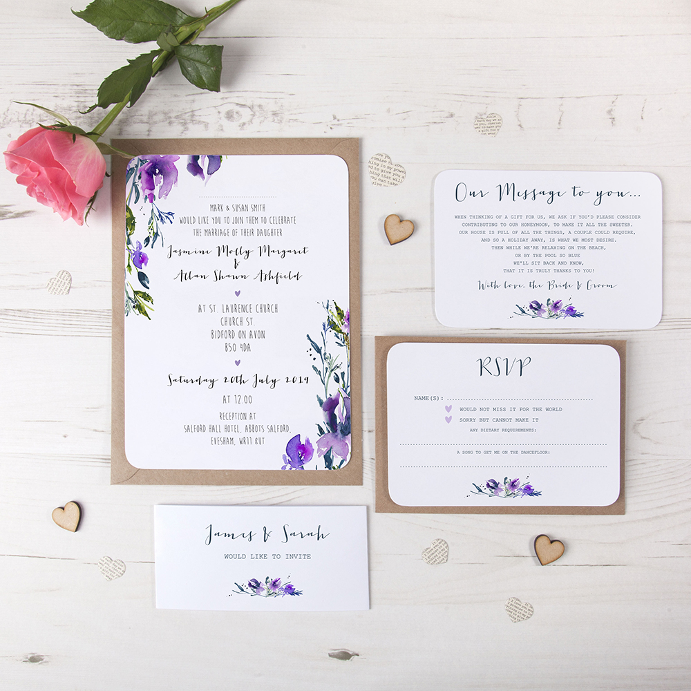 'Midnight Iris' Sleeve Invite