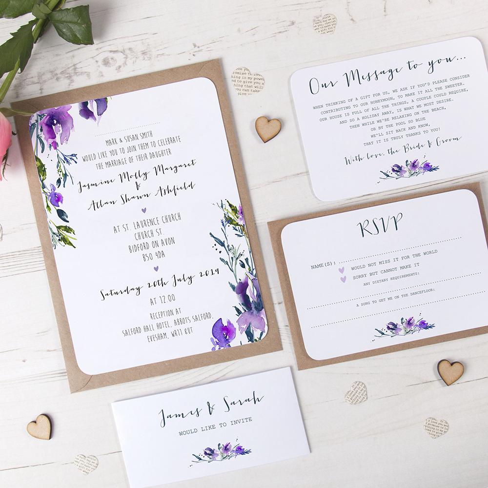 'Midnight Iris' Sleeve Invite