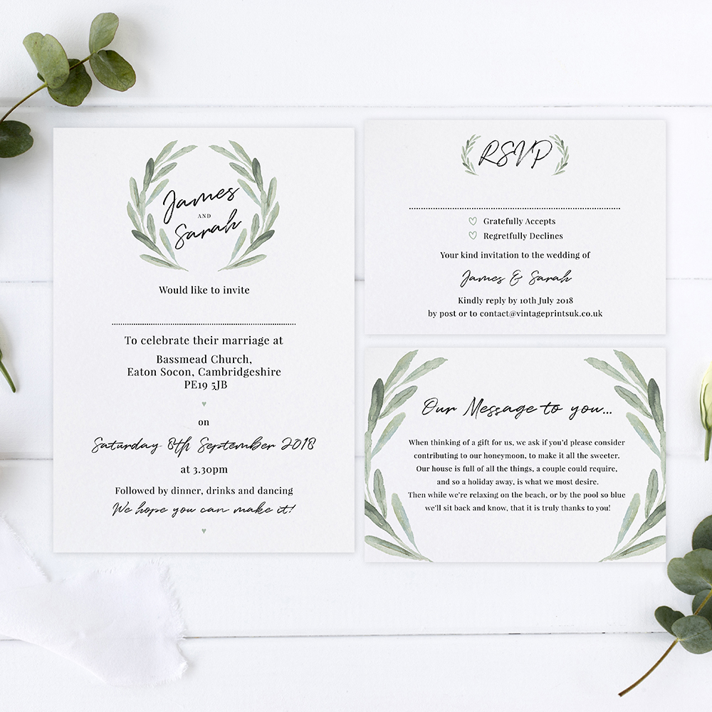 'Olive' Sleeve Invite