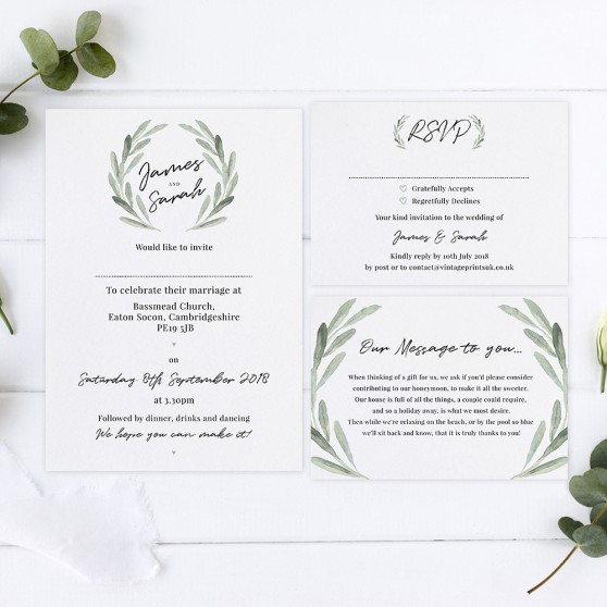 'Olive' Sleeve Invite