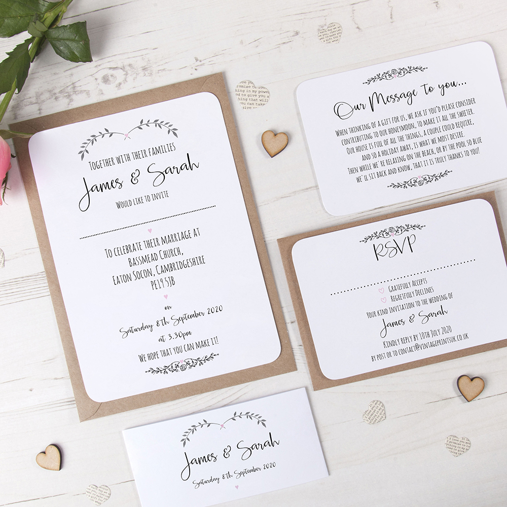 'Pink Ivy Design' Sleeve Invite