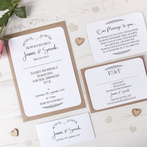 'Pink Ivy Design' Sleeve Invite