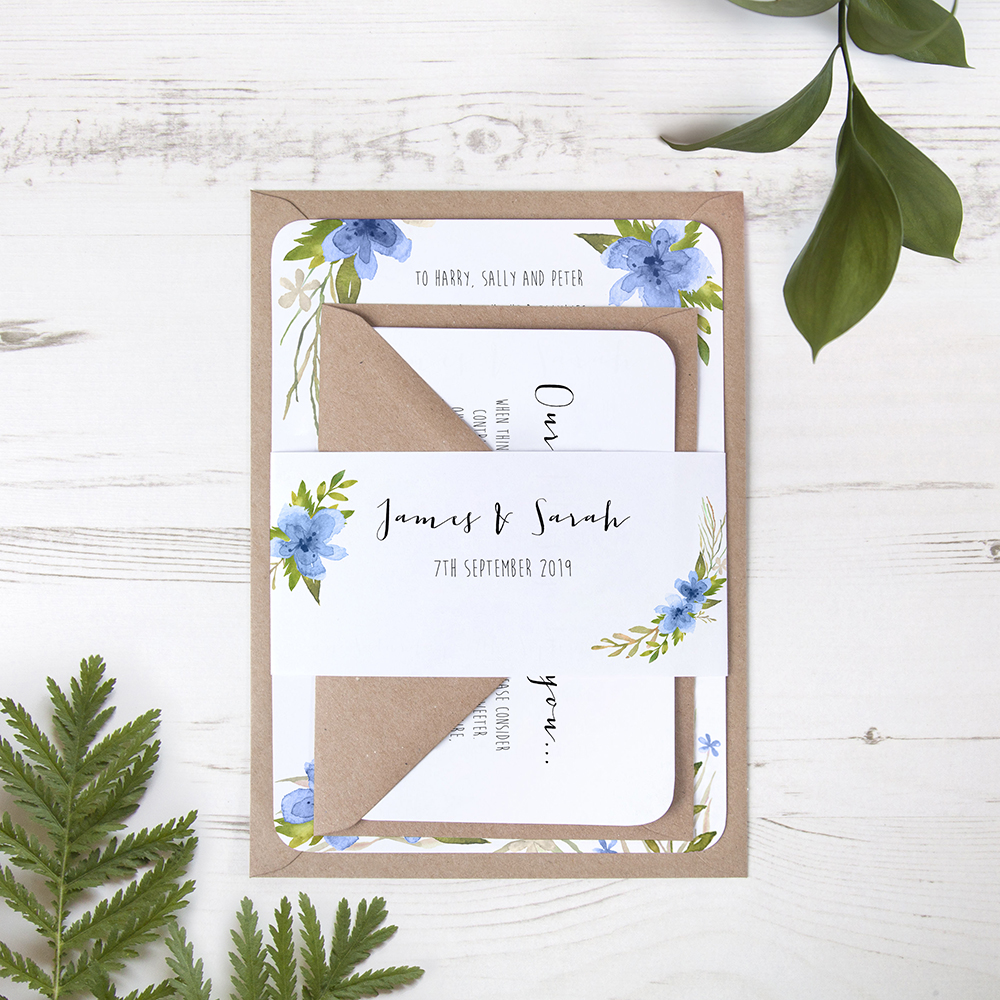 'Pretty in Blue' Sleeve Invite Sample