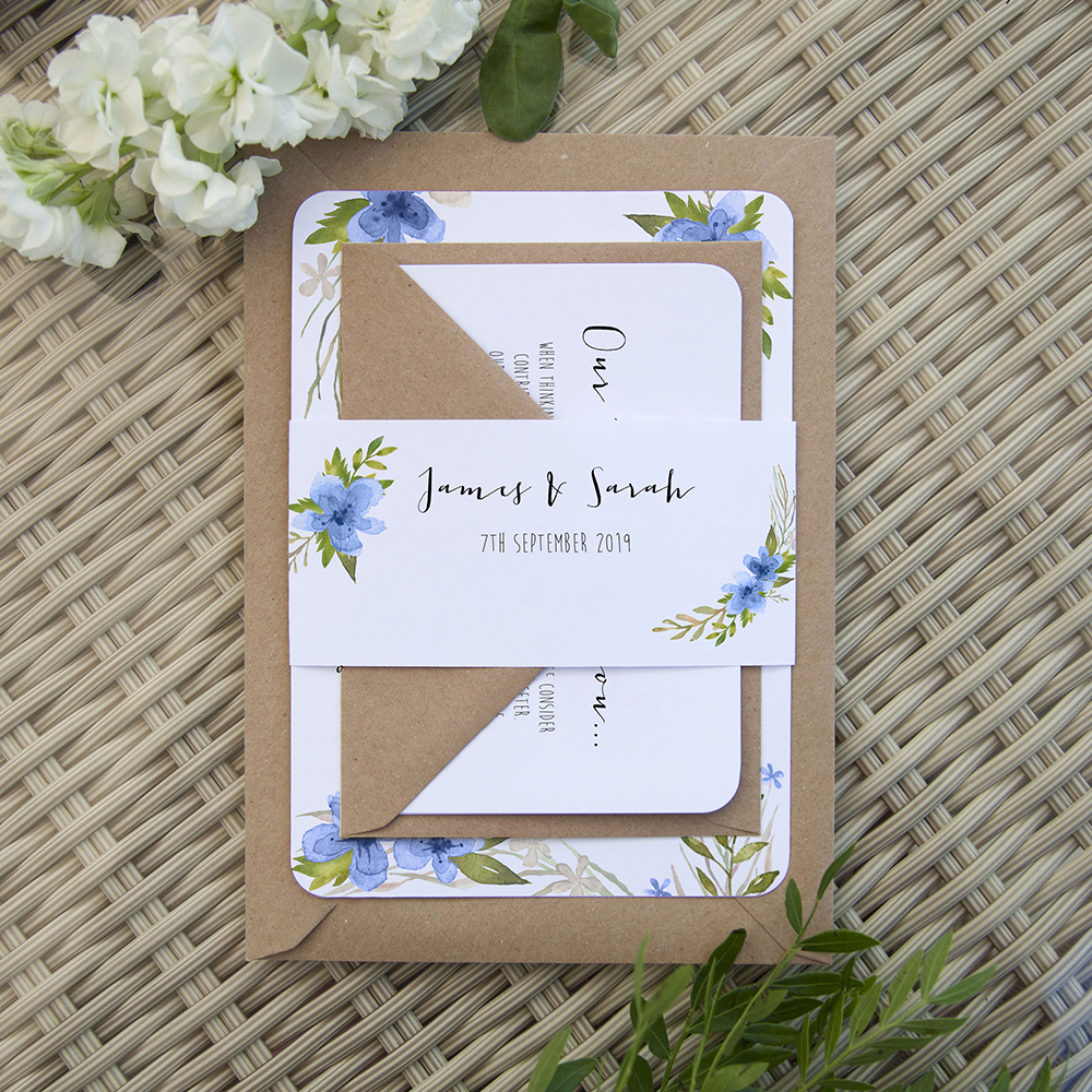 'Pretty in Blue' Sleeve Invite Sample