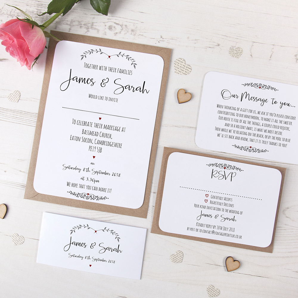 'Red Ivy Design' Sleeve Invite Sample