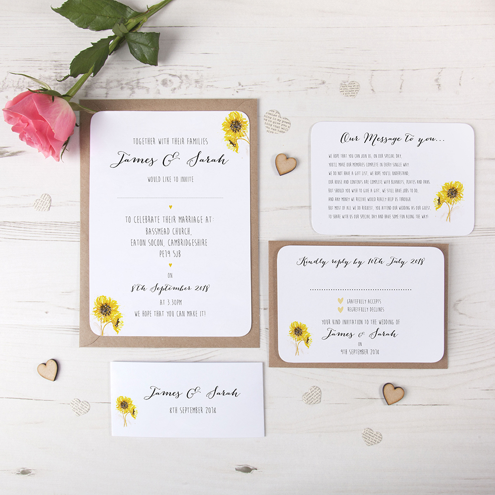 'Sunflower' Sleeve Invite