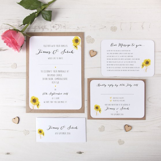 'Sunflower' Sleeve Invite Sample