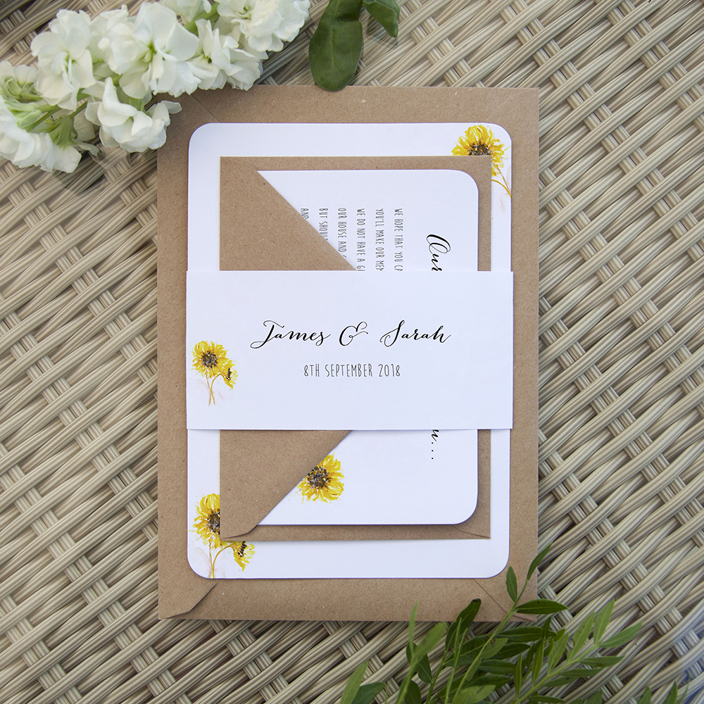 'Sunflower' Sleeve Invite