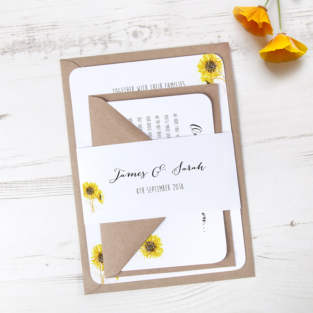 'Sunflower' Sleeve Invite