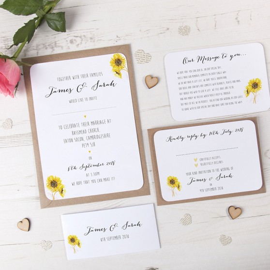 'Sunflower' Sleeve Invite