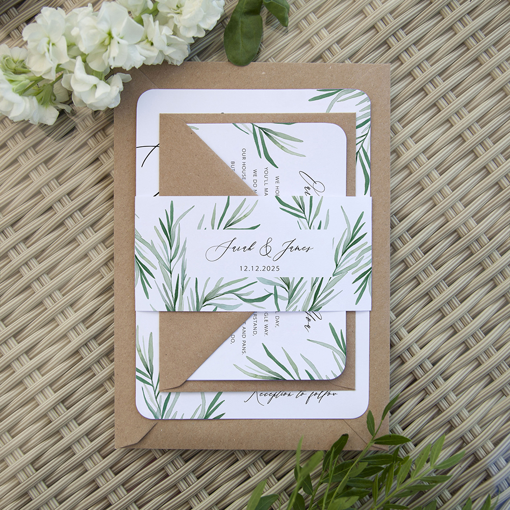 'Willow Eucalyptus' Sleeve Invite Sample