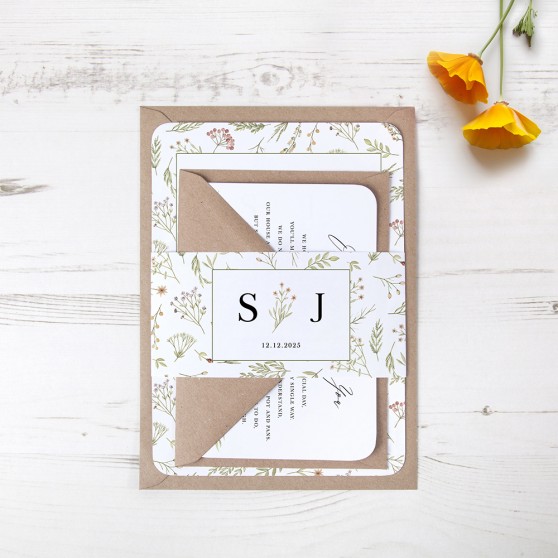 'Woodland Floral' Sleeve Invite Sample