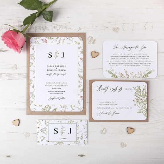 'Woodland Floral' Sleeve Invite Sample