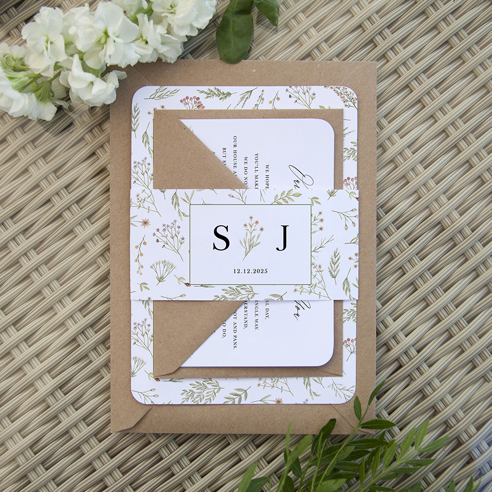 'Woodland Floral' Sleeve Invite