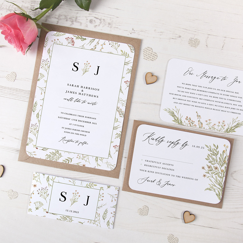 'Woodland Floral' Sleeve Invite