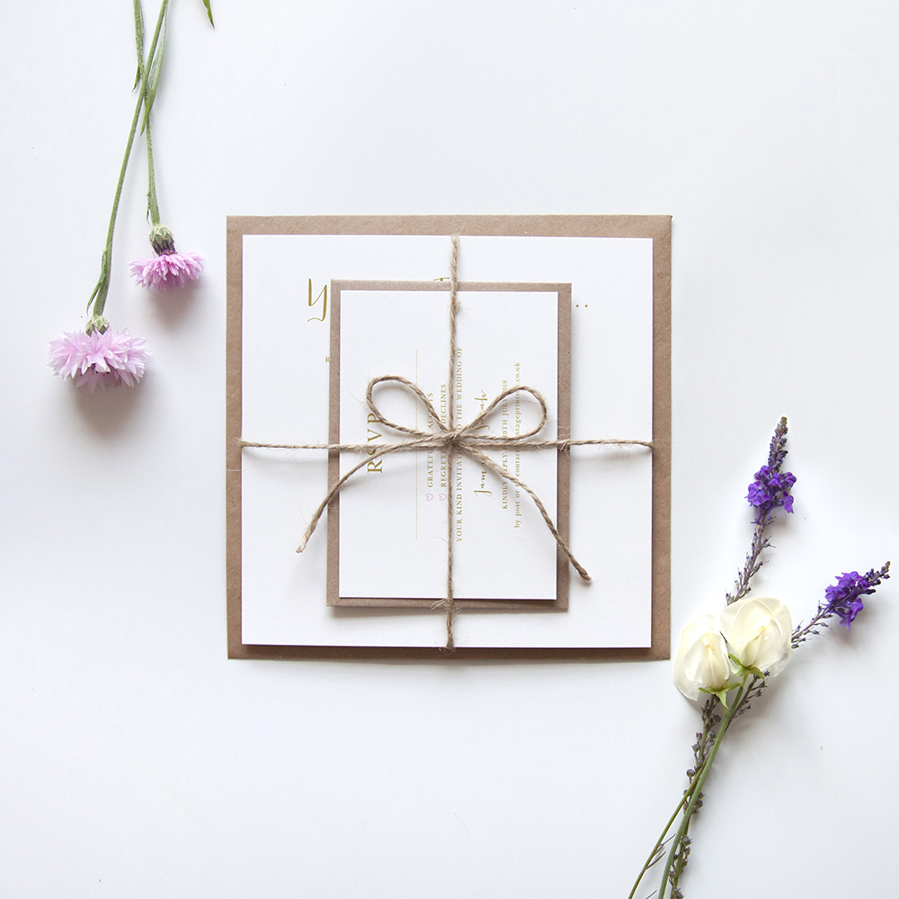 'Annie' Square Foil Invitation