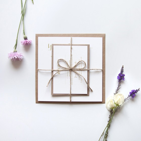 'Annie' Square Foil Invitation