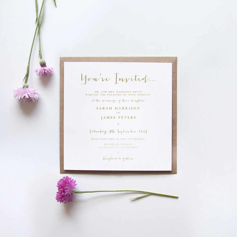 'Annie' Square Foil Invitation
