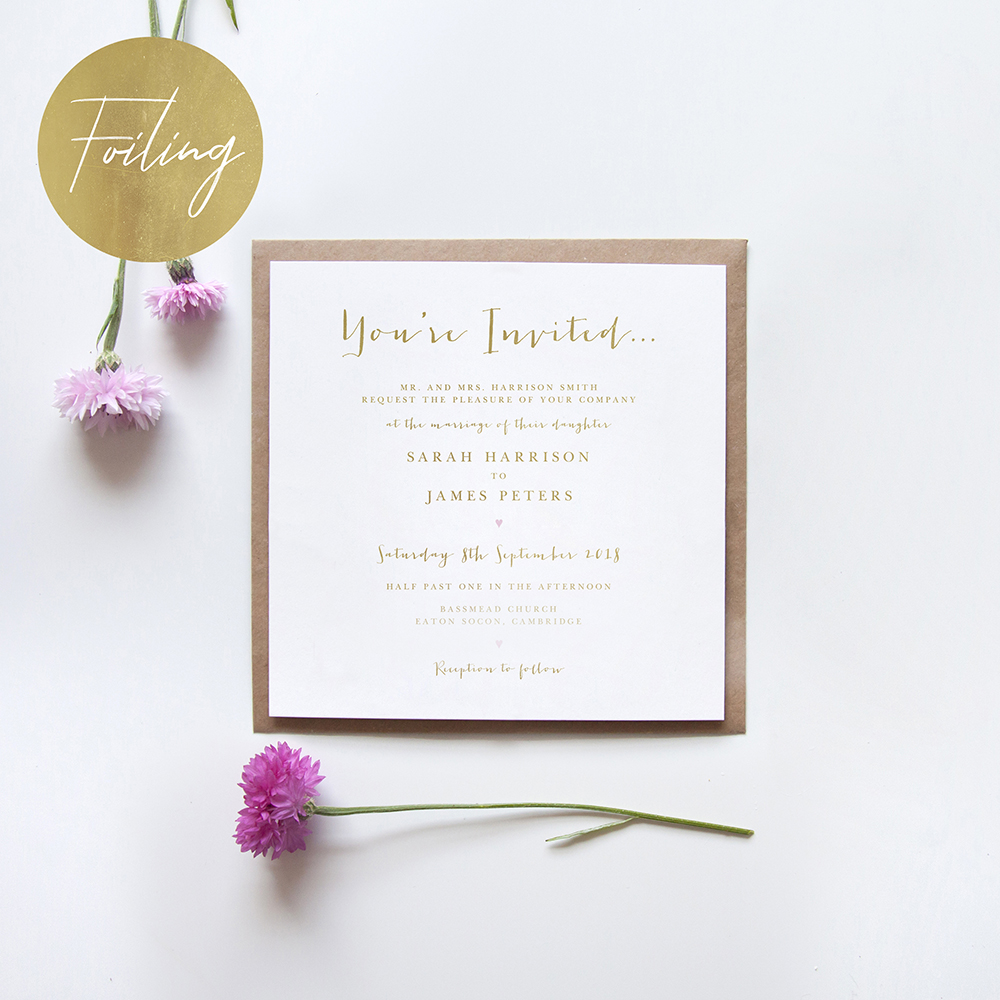'Annie' Square Foil Invitation