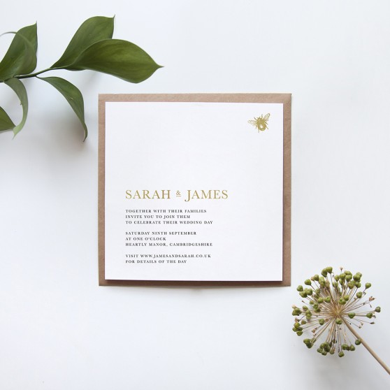 'Bumble Bee' Square Foil Invite