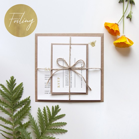 'Bumble Bee' Square Foil Invite