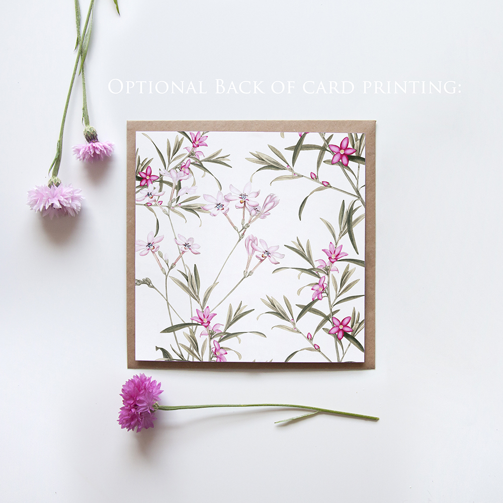 'Pink Botanical' Square Invitation Sample