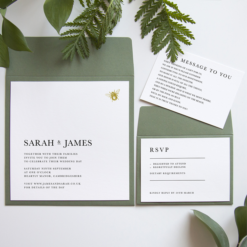 'Bumble Bee' Square Invite Sample