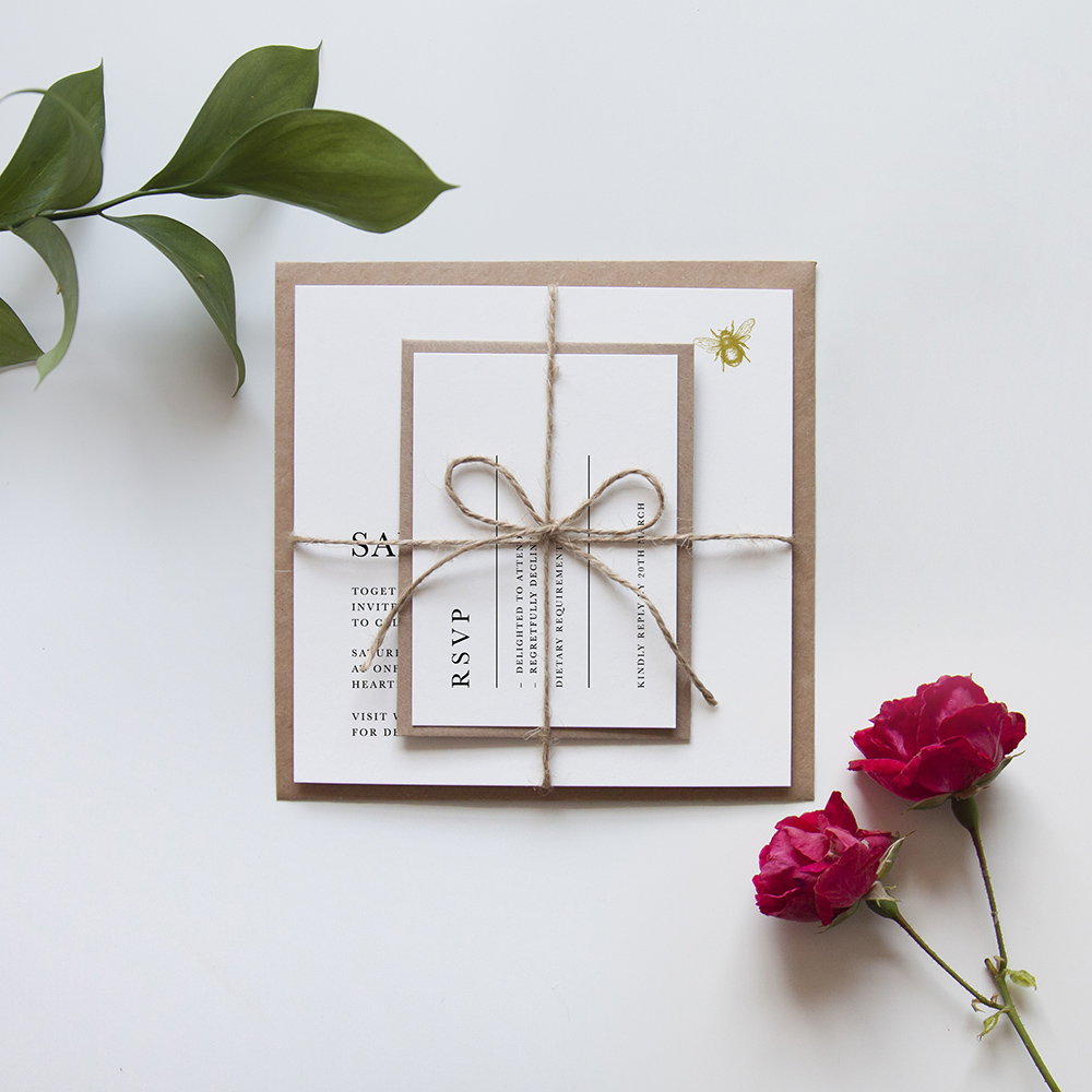 'Bumble Bee' Square Invite Sample